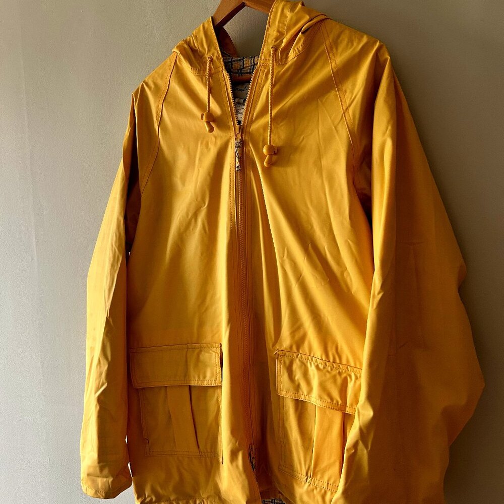 Yellow Hooded Utility Jacket - Lightweight Rain Shell